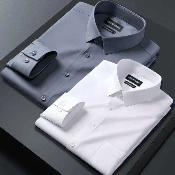 Pack of 2 Premium Cotton Shirt for Man (Dark Grey and White)